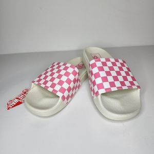 Vans Slides checkerboard strawberry Pink women's size 6 VA0A38